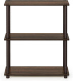 Furinno Turn-N-Tube 3-Tier Compact Multipurpose Shelf Display Rack, Walnut/Brown