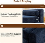 Chifee & Vingol 90.55" W Oversized Chaise Lounge Upholstered Bedroom Benches Extra-Long Indoor Bench Entryway Bench with Removable Pillows for Living Room Hallway,Navy