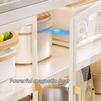 JKGHK Metal Kitchen Pantry Storage Cabinet, Microwave Stand for Kitchens with Pegboard and Adjustable Shelves, Kitchen Bakers Rack for Dining Room, Living Room(White,40x50in)
