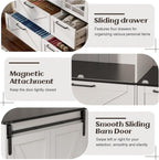 PAKASEPT Armoire Wardrobe Closet with w/Folding Sliding Barn Door
