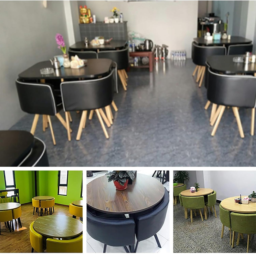 Reception Table and Chair Set, Space-Saving Small Round, Office Club Negotiation Coffee Table, for Home Living Room Balcony Cafe Meeting Break