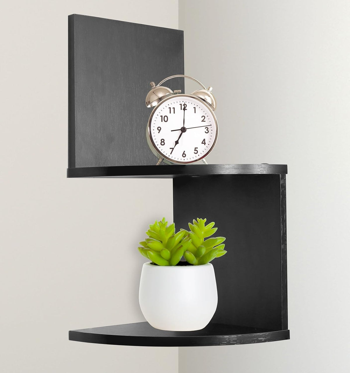 Corner Shelf, Greenco Modern Design 2 Tier Floating Shelves for Walls, Easy-to-Assemble Corner Shelf Wall Mount for Bedrooms and Living Rooms, Espresso Finish