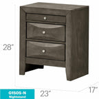 Elegant Gray Storage Nightstand,for Small Spaces