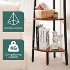 Yoobure Corner Shelf, 5-Tier Corner Bookshelf with Metal Frame & Wood Ladder Shelves - Display Shelf & Tall Bookcase, Plant Stand for Home Decor - Bedroom, Living Room, Office