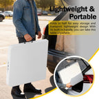 4 Feet Folding Table Adjustable Height with Carry Handle, Steel Legs | Heavy Duty | Lightweight Portable | Perfect for Party, Dining, Wedding, Events, Picnic Indoor, Outdoor, Camping, Utility