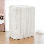 37.4" Plush Corduroy Ottoman, Upholstered Cloud Ottoman for Couch in a Box, Modular Sectional Couches for Living Room, Compressed Memory Foam, No Assembly Require, White