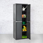 Sterilite 4 Shelf Cabinet, Lockable Utility Storage, Gray, 2-Pack