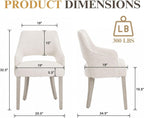 Dining Chairs Set of 2 Linen Upholstered Accent Kitchen Chair with Hollow Back/Padded Seat/Wood Legs for Dining Room Restaurant Home Decor, Beige
