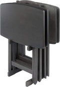WINSOME Dorian Oversized Snack Table Set, Oyster Gray (Brown Base) (replace color may vary)., 23.62 x 15.75 x 25.51, 5pc