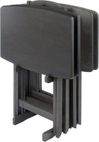 WINSOME Dorian Oversized Snack Table Set, Oyster Gray (Brown Base) (replace color may vary)., 23.62 x 15.75 x 25.51, 5pc