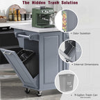 Rolling Kitchen Island Cart with Marble Countertop, Mobile Storage Kitchen Cabinet with Drawers & Cabinets for Small Kitchen Apartment