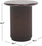 SAFAVIEH Home Collection Agami Dark Brown Round Top Pedestal End Table (Fully Assembled)