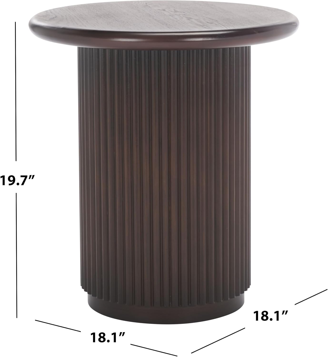 SAFAVIEH Home Collection Agami Dark Brown Round Top Pedestal End Table (Fully Assembled)