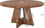 Lailang 47 Inch Dining Table, Round Kitchen Table, Dining Room Table for 4, Rustic Wood Dinner Table, Small Apartment Dining Table, Modern Kitchen Table, 47 x 47 x 30 Inch, Brown