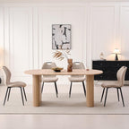 Dining Chairs Set of 4, Upholstered Living Room Chairs Modern Fabric Wingback Kitchen Chairs for Apartment Waiting Room, Khaki