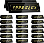 WATHFKCU 20PCS Acrylic Reserved Table Tent Signs, Reservation Seat Signs for Wedding, Restaurant, Office, Meeting Chairs