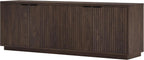 Henn&Hart 70" TV Stand for TVs up to 78", Rich Brown | Elegant ribbed doors, adjustable shelves, and cable cut-outs create stylish, clutter-free storage for any room