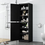 Ckzbx Metal Locker Tall Narrow Storage Cabinet, 67" H Locking Tool File Cabinets Snack Locker Organizer for School Classroom,Bedroom,Gym Home Office,Entryway and Hallway (20" W 2Door Black)
