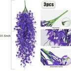 Fake Hanging Plants Fake Ivy Vine Artificial Ivy Leaves Artificial Hanging Plant Faux Plant Hanging Artificial Plants Outdoor Vines Decor for Home Room Yard Wall Garden Decoration(Pure Purple)