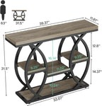 Tribesigns 39.4" Console Table, 4-Tier Sofa Table, Accent Tables, Grey | Storage Shelves, Wood Tabletop with Metal Frame, Industrial Style, For Narrow Entryway, Hallway, Behind the Couch