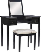 Linon Vanity Set, Black