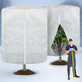 WILLBOND 2 Pcs 79 x 95 Inches Rounded Top Plant Covers Freeze Protection for Winter Cylindrical Frost Cloths Shrub Frost Covers with Zipper Drawstring for Shrub Bush Fruit Tree Potted