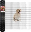 Black PVC Coated Welded Wire Fence 56 Inch x 50 Foot, 2 Inch x 4 Inch 14GA, Garden Border Fencing Roll Vinyl Coating Metal Wire Mesh Hardware Cloth for Yard Vegetable Plant Protection