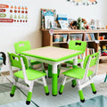 Kids Table and 4 Chairs Set, Green