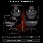 VITESSE Big and Tall Gaming Chair 400lb Capacity with Footrest | Racing-Style High Back Video Game Chair for Adults, PU Leather Computer Chair with Oversized Headrest for Gaming and Work