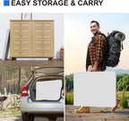 4 Pack Foldable Table 6ft, Plastic Folding Table, Portable Heavy Duty Dining Table with Lock Function & Carrying Handle, Outdoor Indoor Foldable White Table for Camping Party Picnic