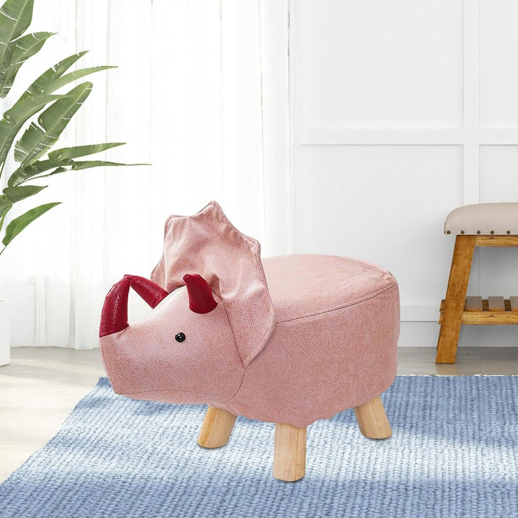 Animal Footstool Footrest Ottoman Bench Sofa Tea Stool for Guest Room, Indoor Outdoor, Pink Dragons
