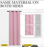 NICETOWN Window Curtain Panels, Thermal Insulated Solid Grommet Blackout Draperies/Drapes for Basement (Crystal Pink, 1 Pair, 29 by 45-inch)