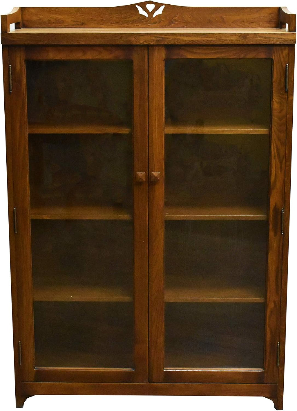 Crafters and Weavers Arts and Crafts Wood Curio Cabinet in Walnut