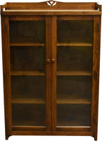 Crafters and Weavers Arts and Crafts Wood Curio Cabinet in Walnut