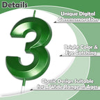 2.76" Big Green 80 Candle 80th Golf Birthday Decorations for Men Women, 80th Birthday Candles for Golf Themed MastersParty Decorations, 80 Soccer Candle Cake Topper for 80 Year Old Golf Party Decor