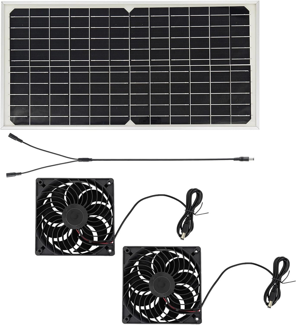 20W Solar Exhaust Fan for Chicken Coop, Sheds, Greenhouses, Dog Houses, Windows, Attics, Solar Powered Fan with Metal Frame, Easy Plug and Play Installation