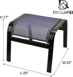 Deiguifei Outdoor Footstools Patio Ottoman All Weather Aluminum Indoor Outdoor Small Seat Foot Rest 2 Set Navy Blue