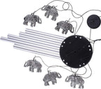 Outdoor Elephant Wind Chimes Indoor Decor - Pure Hand-Made Mobile Romantic Windcatcher 28" Elephant Wind Chime for Home, Xmas, Gift for Mom, Balcony, Patio, Garden Decoration(5 Tubes, 6 Elephants)