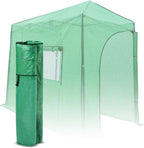 EAGLE PEAK Replacement Cover for 10x5 Portable Lean-to Greenhouse, 2 Roll-Up Zipper Entry Doors and 1 Large Roll-Up Side Window (Frame Not Included), Green