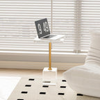 Acrylic End Table, Square Acrylic Drink Table with Metal Support Base, Modern Clear End Table for Living Room, Bedroom, Transparent Nightstand, 12.6" W x 12.6" D x 20.9" H, Easy Assembly