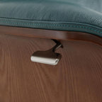 CHITA Genuine Leather Reclining Swivel Accent Chair with Ottoman, Teal | Eames Swivel Chair with Adjustable Backrest and Headrest for living Room & Office, 34.3"Dx31.1"Wx39.4"H, 350 Lbs Capacity