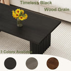BON AUGURE Black Coffee Table, 43 Inch Modern Coffee Tables for Living Room, Wooden Center Table, Living Room Tables for Home, Office (Black Oak)