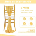 Sequin Table Runners 2 Pieces Gold Table Runners 12x72 Inch Glitter Dining Table Cover for Party Wedding Birthday Reception Banquet Decoration Spring Party Chair Sashes