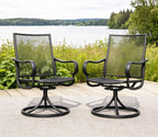 Patio Swivel Chairs Set of 4, Metal Swivel Rocker Chair, All-Weather Outdoor Dining Chairs with High Back, Porch Chairs for Lawn, Porch, Garden