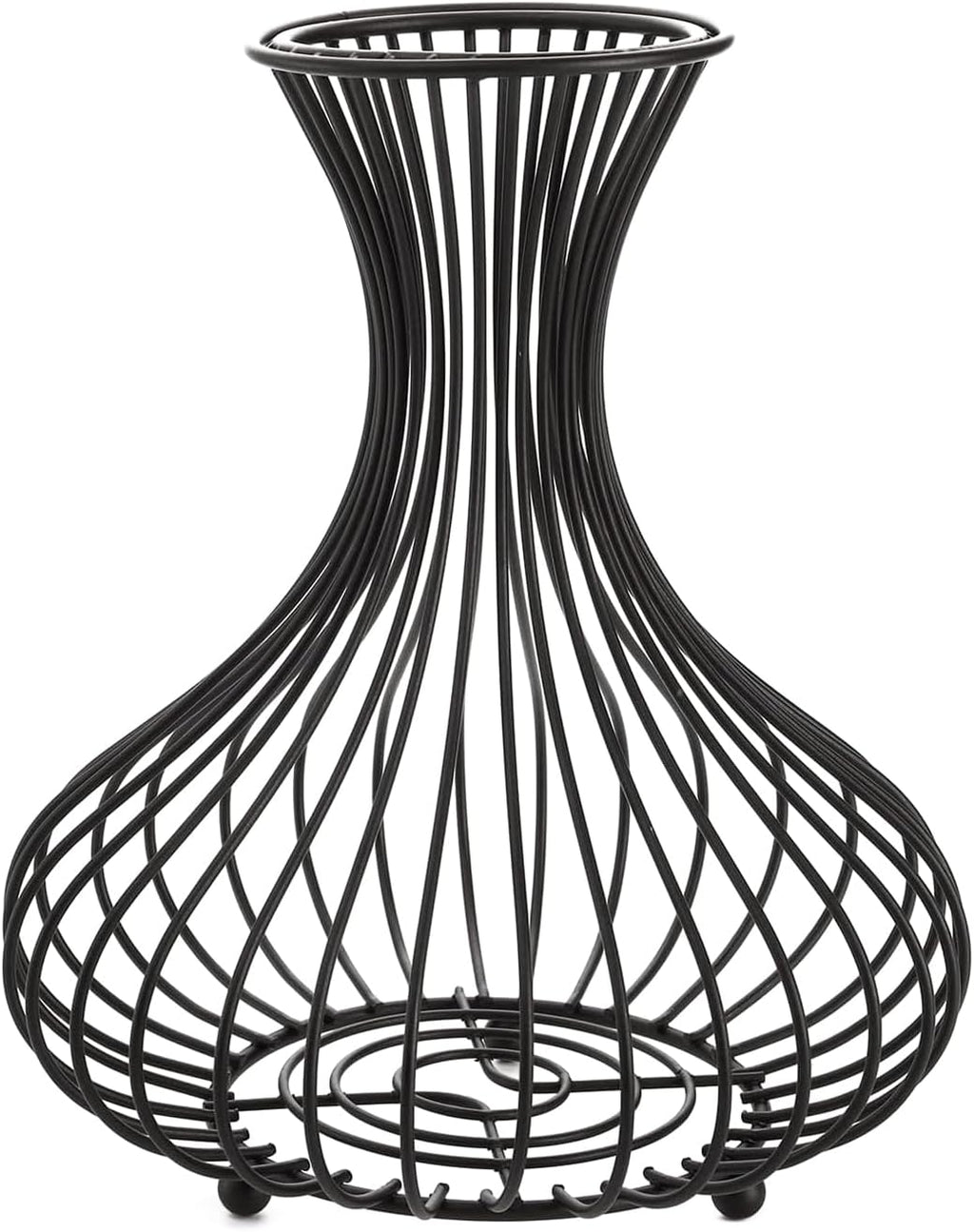 Metal Black Wine Cork Display Holder Iron Cork Container Decorative Free Standing Wine Cork Storage Collector Cage Wine Stopper Collector Basket for Wine Lover Gift Kitchen Decor