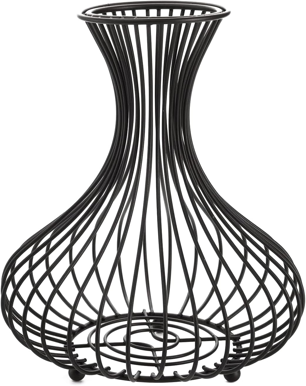 Metal Black Wine Cork Display Holder Iron Cork Container Decorative Free Standing Wine Cork Storage Collector Cage Wine Stopper Collector Basket for Wine Lover Gift Kitchen Decor