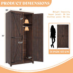 LUXOAK 70" Large Farmhouse Wardrobe Closet with Hanging Rod & Barn Doors | Wooden Bedroom Armoires with Shelf, Organized Wardrobe Cabinet for Clothing, Anti-Tip Kit, Tall Closet, Espresso