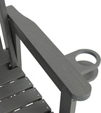 Poly Lumber Patio Glider, HIPS Material Weather-Resistant Swing Bench for Outdoor Porch Garden, Gray