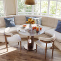 POVISON Round Dining Table, 35" Modern Sintered Stone Kitchen Table for 2 with Stable Carbon Steel Base, Pandora Small Circle Dining Room Tables for Kitchen, Living Room, Bistro(Table Only)