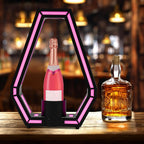 7 Colors Adjustable LED Liquor Display Shelf, Acrylic Glowing Champagne Bottle Display Stands for Home Bar, Nightclub, Party Decor